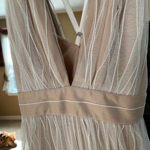 luxxel tan maxi dress
